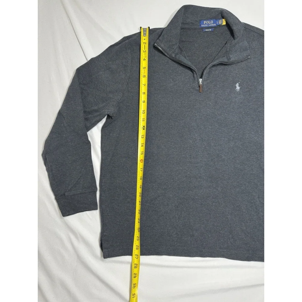 Polo‎ Ralph Lauren Estate Rib Quarter-Zip Pullover Gray Size Large